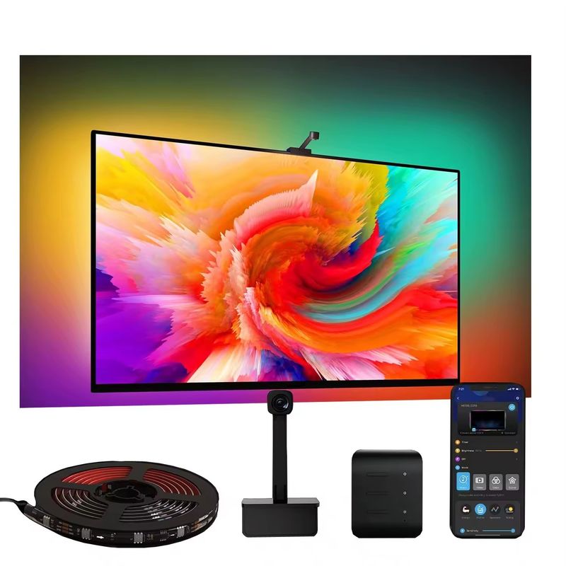 RGB Dekor Bar LED Smart TV Hintergrundbeleuchtung Streifen Lichter mit Kamera IP20 3.8m 12V für TV