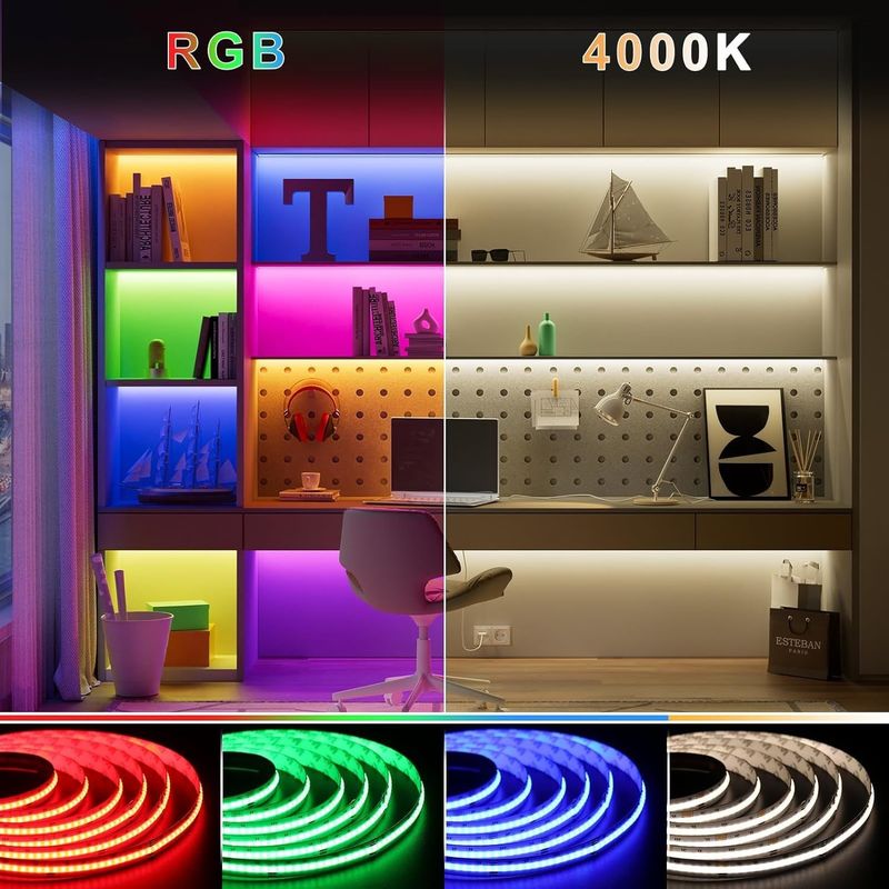 100lm/w Lampen Leuchteffizienz RGBW 784leds Smart COB Led Strip für die Wohnkultur