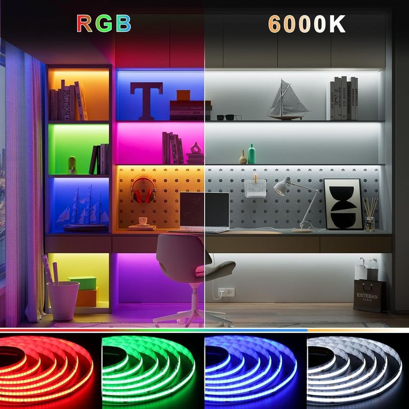 100lm/w Lampen Leuchteffizienz RGBW 784leds Smart COB Led Strip für die Wohnkultur