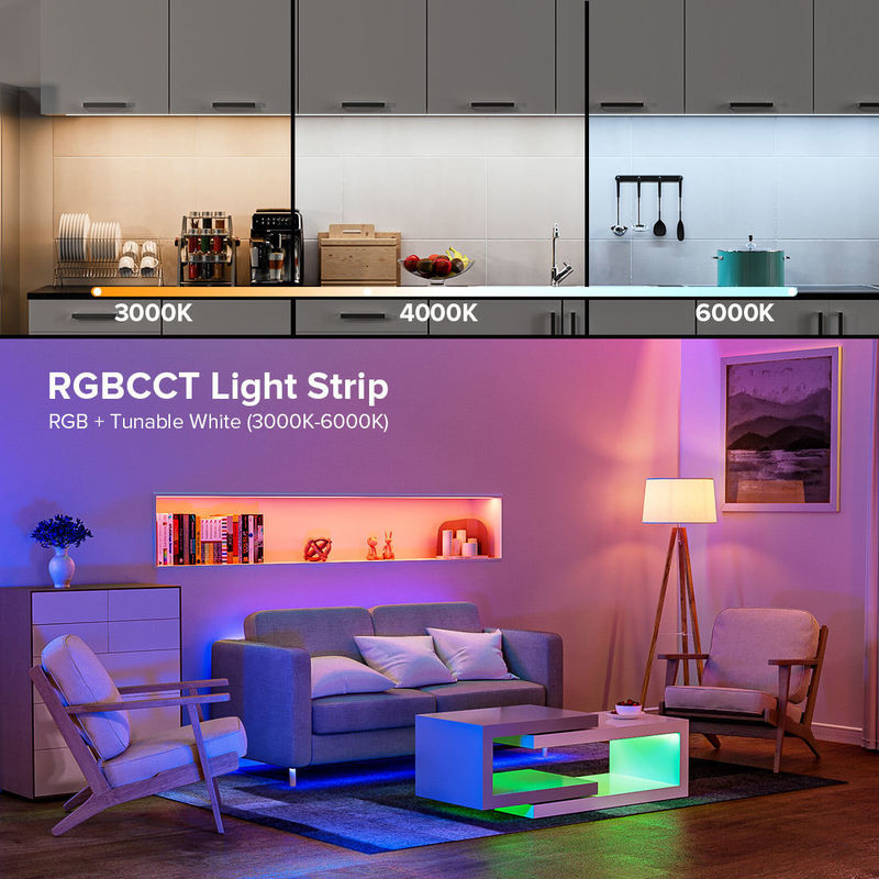 50000 Stunden Lebensdauer RGBCCT COB LED Streifenlicht für Wohn- und Schlafzimmerbeleuchtung