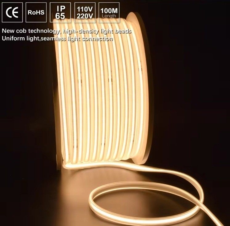 Hochspannungs-Flexible COB LED Streifenlicht IP65 Wasserdicht 50M 100M pro Rolle mit 30000 Stunden Lebensdauer und 80 CRI