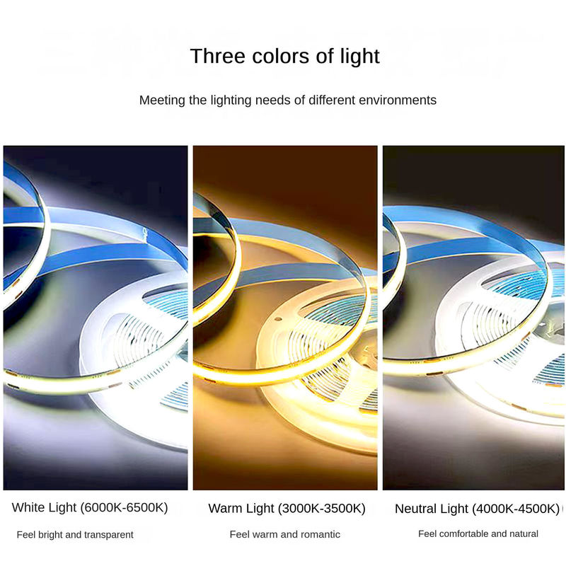 Lampen Leuchteffizienz 80lm/w Lange Lebensdauer 50000 Stunden COB LED Streifen CRI 90 5M pro Rolle DC12V 300 LEDs pro Meter