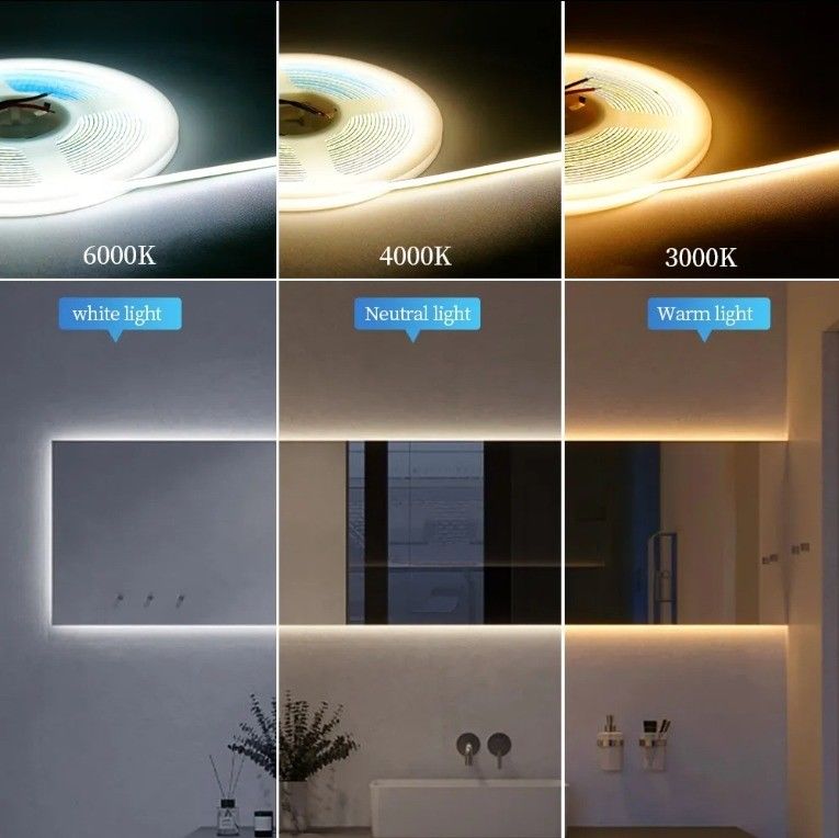 Langlebige COB-LED-Streifenleuchte mit Dämpfer 3 mm Ultra Slim 400Leds/m Weißes COB-Band 50000 Stunden Ideal