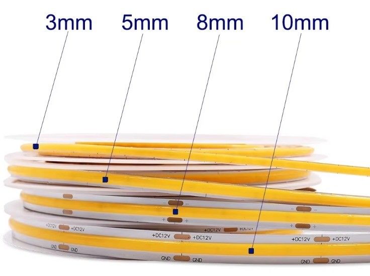 DC 12V 24V 5V Ultra-Schmale 3mm Dotless COB LED Streifenlicht für flexible Beleuchtung